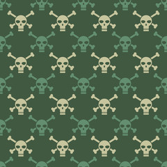 Seamless pattern with skulls for your design