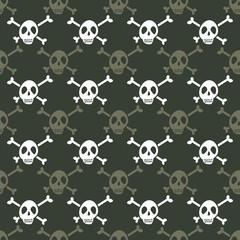 Seamless pattern with skulls for your design