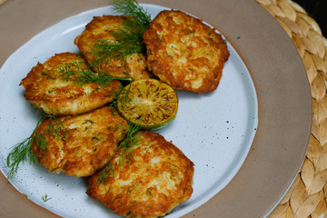 Close upCrab Cakes. (selective focus)