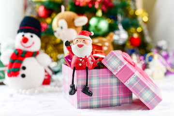 Christmas and Happy new year concept with gift boxes and christmas festive decorations. Happy time in long weekend Holiday