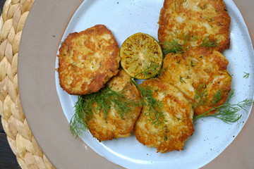 Close upCrab Cakes. (selective focus)