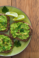 Plate of avocado toast