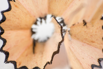 close up pencil shaving