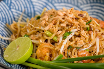 Close up Homemade Pad Thai Ramen . (selective Focus)