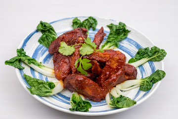 Close up Homemade Hot Wings. (selective Focus)