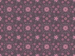 Detailed vector seamless pattern with flower ornament
