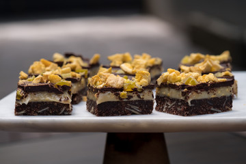 Close up Homemade Mango Chocolate Bars. (selective Focus)
