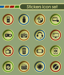 gadget round sticker icons for your creative ideas
