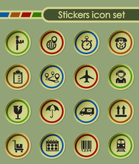 logistic round sticker icons for your creative ideas