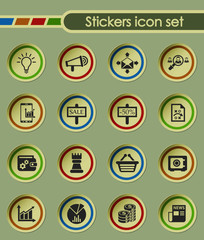marketing round sticker icons for your creative ideas