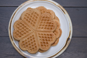 Close up Homemade Waffle. (selective Focus)