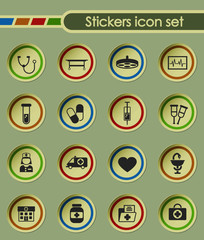 medicine round sticker icons for your creative ideas