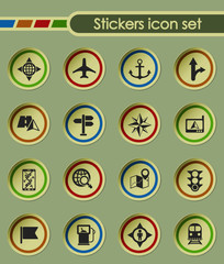 navigation round sticker icons for your creative ideas