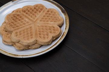 Close up Homemade Waffle. (selective Focus)