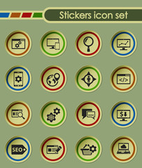 seo round sticker icons for your creative ideas