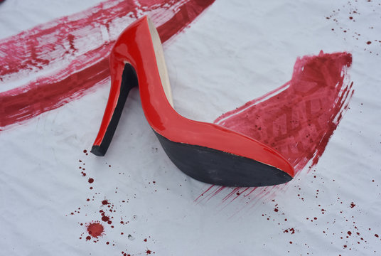 Stile femminile calzature del tacco alto rosso
