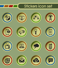 Fototapeta premium communication round sticker icons for your creative ideas