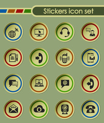 communication round sticker icons for your creative ideas