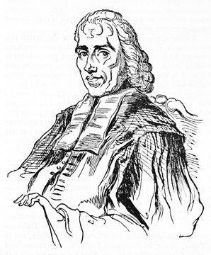 Half body portrait of Robert Joseph Pothier (1699-1772) French jurist. Old Illustration by unidentified author published on Magasin Pittoresque Paris1834