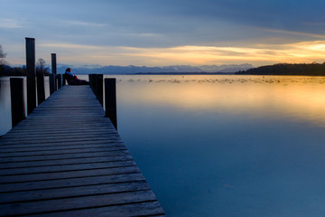 Fototapeta na wymiar Starnberg Lake Sunset