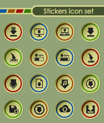 download round sticker icons for your creative ideas