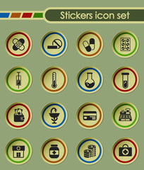 drug store round sticker icons for your creative ideas
