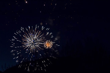 Obraz premium Fireworks over Durango, Colorado for Veteran's Day