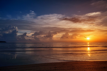 Picturesque sunset over ocean. Thailand, Phuket