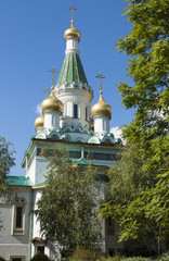 Fototapeta na wymiar St. Nicholas Russian church in Sofia, Bulgaria