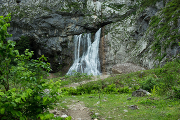 Fototapeta na wymiar Gegsky waterfall in the forest