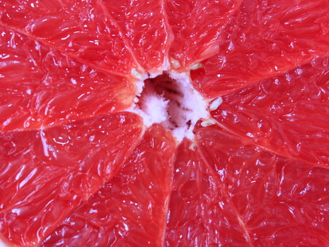 cut red grapefruit