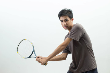 Sport tennis player isolated on white background Sport Concept 