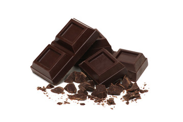 broken bar of dark chocolate