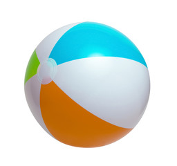 Beach ball on a white