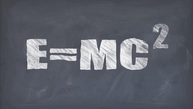 chalk drawn relativity formula words on blackboard seamless loop background cartoon animation - new quality font dynamic joyful video school footage