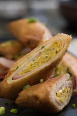 Close up Homemade Breakfast Bread Rolls. (selective Focus)