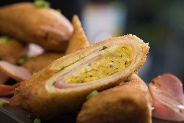 Close up Homemade Breakfast Bread Rolls. (selective Focus)
