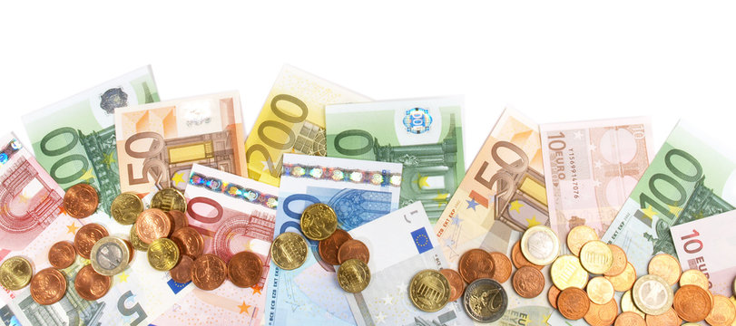 Geld - Geldscheine und Münzen Panorama