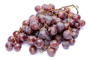 red or pink grapes isolated on white