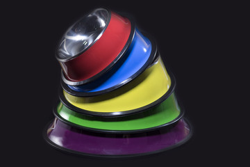 Pet supplies : Stack Stainless bowl for dog or cat on isolated