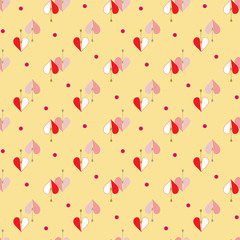 Heart two color seamless pattern