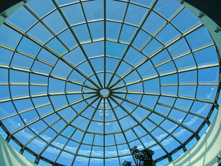 Roof Light shaped like a sipder's web in shopping centre in Marbella in Southern Spain