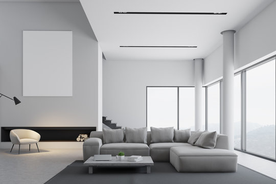 Modern living room interior, poster