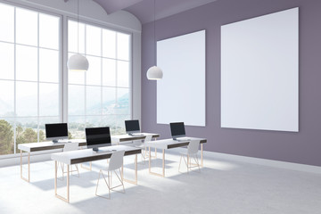White office interior, magnificent view, posters
