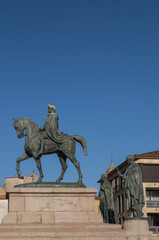 Corsica, 01/09/2017: Napoleone e i suoi quattro fratelli, il monumento inaugurato nel 1865 in Place de Gaulle (piazza Charles de Gaulle) ad Ajaccio