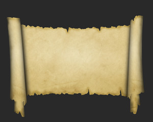 Medieval scroll of parchment.