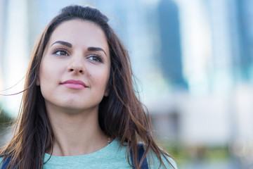 Fototapeta premium Beautiful girl on a walk in the city
