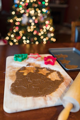 Making Christmas gingerbread cookies 