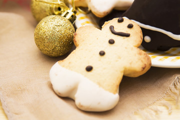Assortment of Christmas cookies and sweets with Christmas decoration
