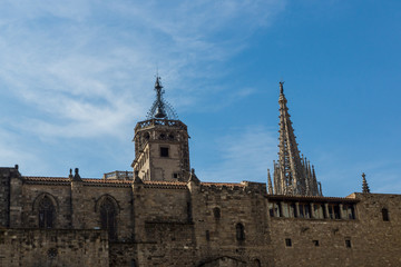Fototapeta na wymiar Spires Cathedral Barcelona Capella de Santa Agueda